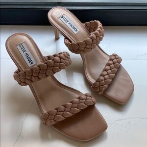 STEVE MADDEN/NORDSTROM BRAIDED SLIDE HEELS